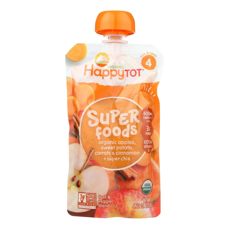 Happy Baby Happytot Organic Superfoods Sweet Potato Apple Carrot And Cinnamon - 4.22 Oz - Case Of 16 - Orca Market