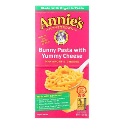 Annies Homegrown Macaroni And Cheese - Organic - Bunny Pasta With Yummy Cheese - 6 Oz - Case Of 12 - Orca Market