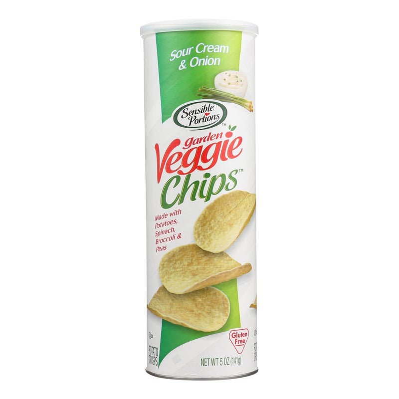 Sensible Portions Sour Cream & Onion Garden Veggie Chips In A Canister - Case Of 12 - 5 Oz - Orca Market