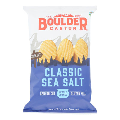 Boulder Canyon - Kettle Cooked Canyon Cut Potato Chips -natural - Case Of 12 - 6.5 Oz - Orca Market