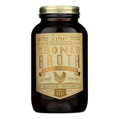 Epic Bone Broth-homestyle Savory Chicken - Case Of 6 - 14 Fz - Orca Market