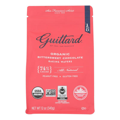 Guittard Chocolate Baking Wafers - Organic - 74% Bittersweet - Case Of 8 - 12 Oz - Orca Market