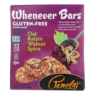 Pamela's Products - Oat Spice Whenever Bars - Raisin Walnut - Case Of 6 - 1.41 Oz. - Orca Market