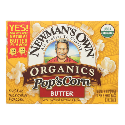 Newman's Own Organics Butter - Popcorn - Case Of 12 - 3.3 Oz. - Orca Market