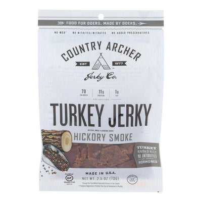 Country Archer - Jerky Turkey Hickory Smoked- Case Of 12-2.5 Oz - Orca Market