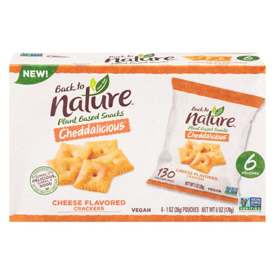 Back To Nature - Crackers Cheddalicious - Case Of 4 - Six 1oz Pouches - Orca Market