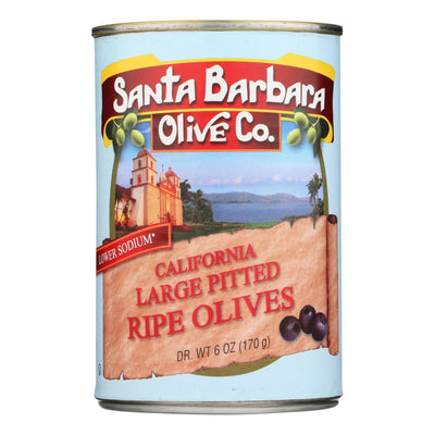 Santa Barbara Pitted Olives - Large Black - Case Of 12 - 5.75 Oz. - Orca Market