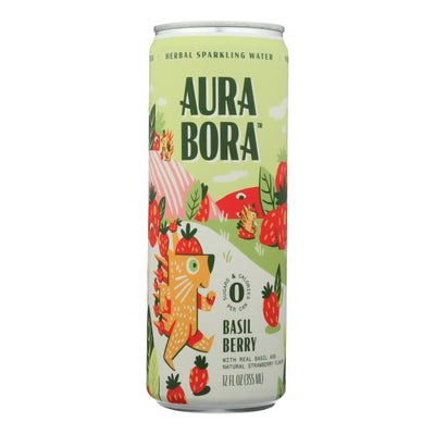 Aura Bora - Sparkling Water Basil Berry - Case Of 12-12 Fz - Orca Market