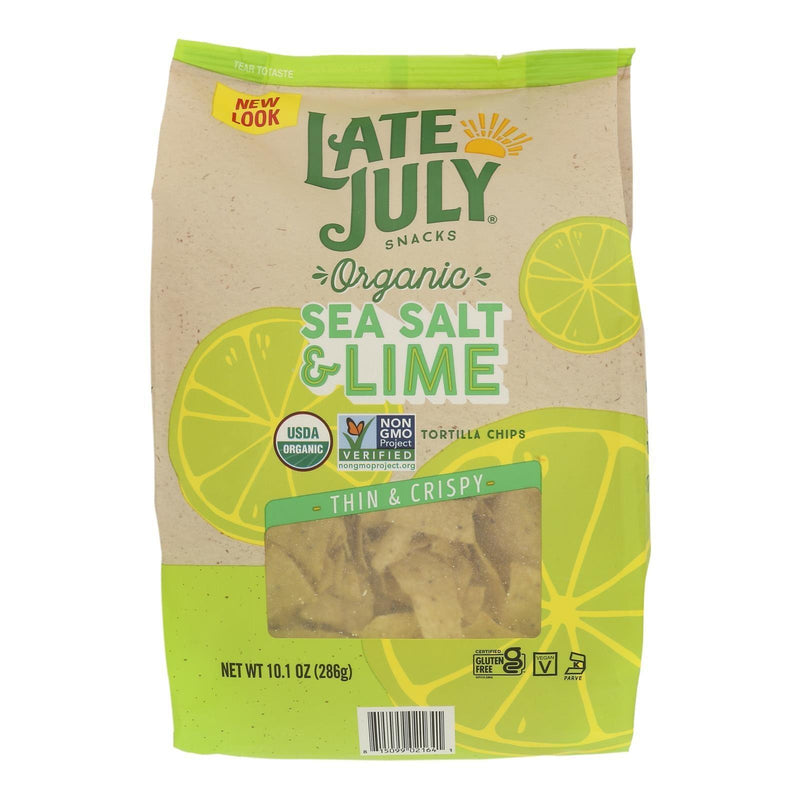 Late July Snacks - Tort Chip Sea Salt Lime - Case Of 9-10.1 Oz - Orca Market