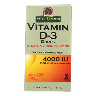 Nature's Answer - Vitamin D-3 Drops - 4000 Iu - 0.5 Fl Oz - Orca Market