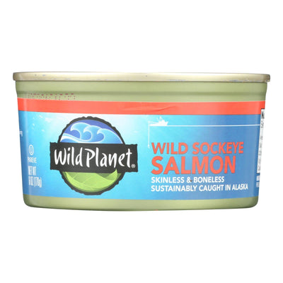 Wild Planet Wild Pacific Sockeye Salmon - Case Of 12 - 6 Oz. - Orca Market