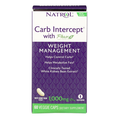 Natrol White Kidney Bean Carb Intercept - 60 Capsules - Orca Market