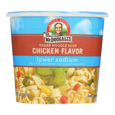 Dr. Mcdougall's Vegan Noodle Lower Sodium Soup Cup - Chicken - Case Of 6 - 1.4 Oz. - Orca Market