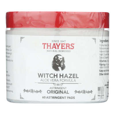 Thayers Witch Hazel With Aloe Vera - 60 Pads - Orca Market