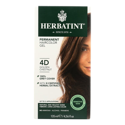 Herbatint Permanent Herbal Haircolour Gel 4d Golden Chestnut - 135 Ml - Orca Market