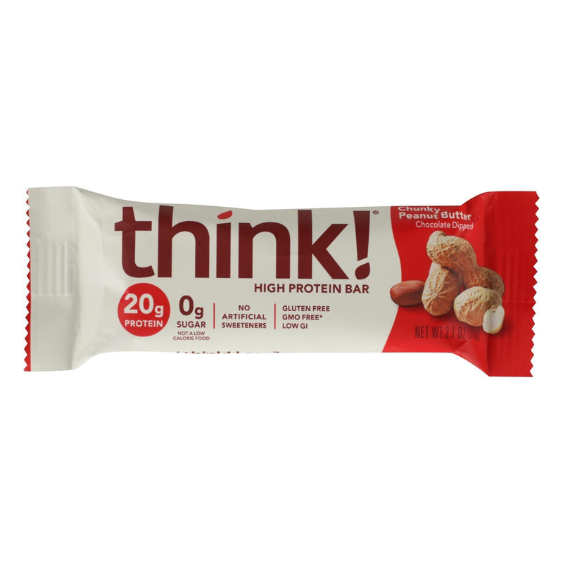 Think Products Thin Bar - Chunky Peanut Butter - Case Of 10 - 2.1 Oz - Orca Market