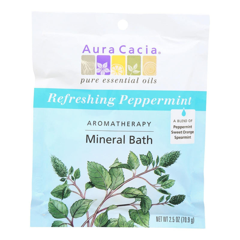 Aura Cacia - Aromatherapy Mineral Bath Peppermint Harvest - 2.5 Oz - Case Of 6 - Orca Market