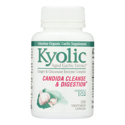 Kyolic - Aged Garlic Extract Candida Cleanse And Digestion Formula 102 - 100 Vegetarian Capsules - Orca Market