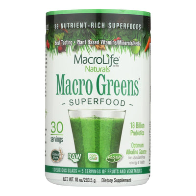 Macrolife Naturals Macro Greens - 10 Oz - Orca Market