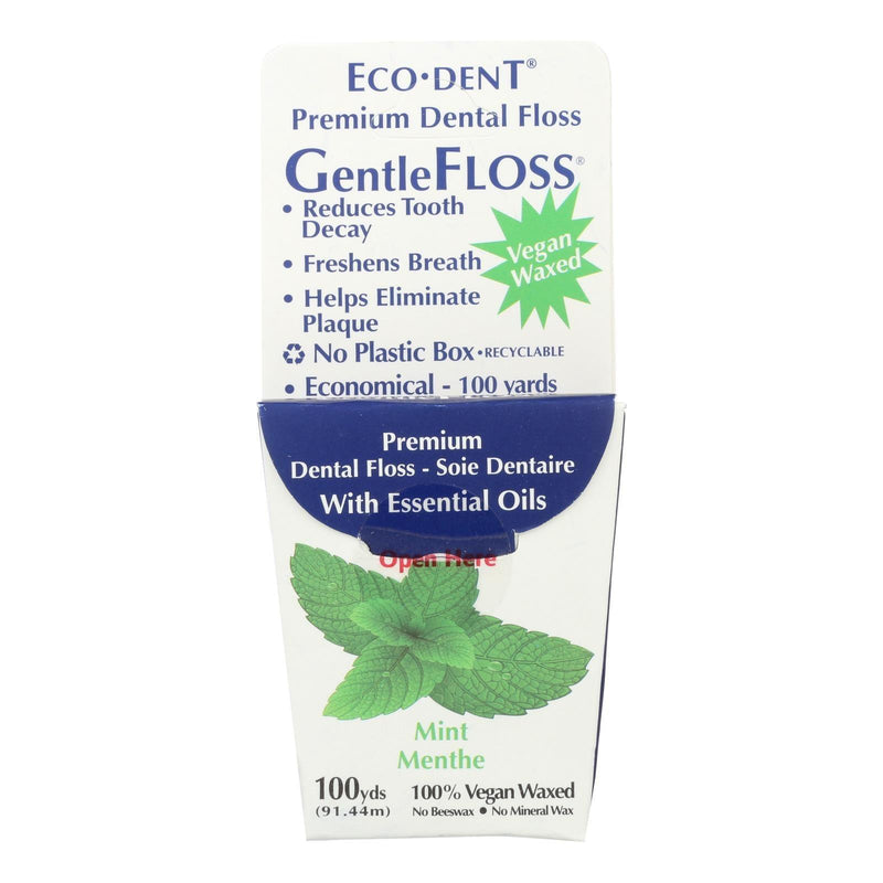 Eco-dent Gentlefloss Premium Dental Floss Mint - 100 Yards - Case Of 6 - Orca Market