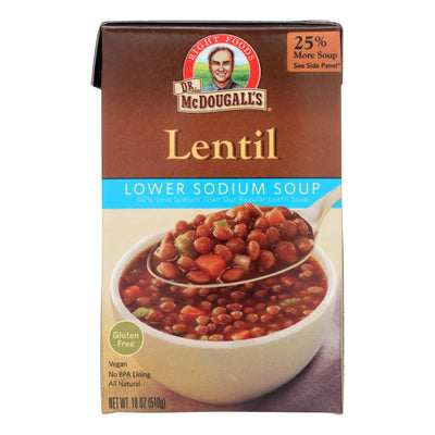 Dr. Mcdougall's Lentil Lower Sodium Soup - Case Of 6 - 18 Oz. - Orca Market