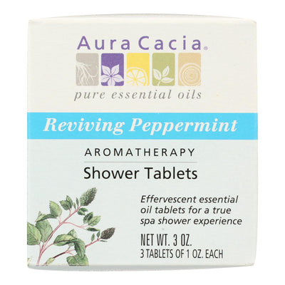 Aura Cacia - Reviving Aromatherapy Shower Tablets Peppermint - 3 Tablets - Orca Market