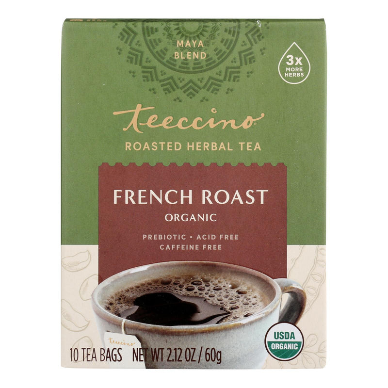 Teeccino French Roast Herbal Coffee Dark Roast - 10 Tea Bags - Case Of 6 - Orca Market