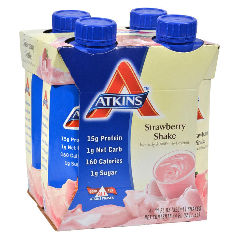 Atkins Advantage Rtd Shake Strawberry - 11 Fl Oz Each / Pack Of 4 - Orca Market