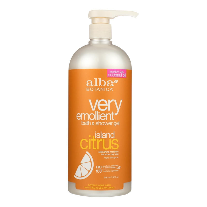 Alba Botanica - Very Emollient Bath And Shower Gel - Island Citrus - 32 Fl Oz - Orca Market