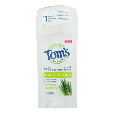 Tom's Of Maine Natural Long-lasting Deodorant Stick Lemongrass - 2.25 Oz - Case Of 6 - Orca Market