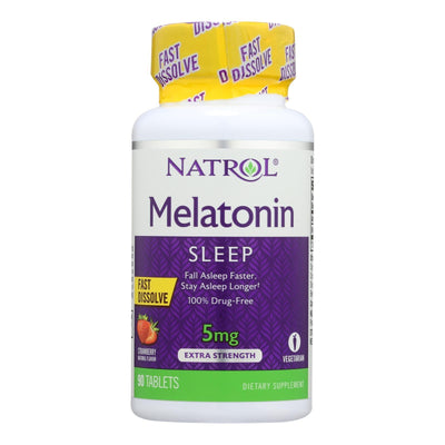 Natrol Melatonin Fast Dissolve Tablets Strawberry - 5 Mg - 90 Tablets - Orca Market