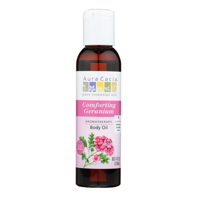 Aura Cacia - Aromatherapy Body Oil Comforting Geranium - 4 Fl Oz - Orca Market