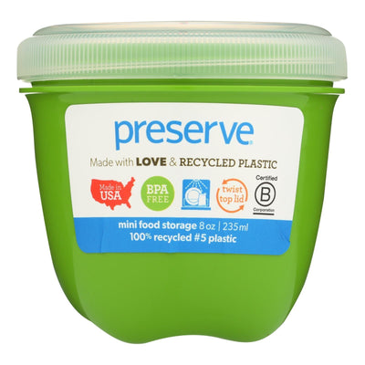 Preserve Mini Food Storage Container - Apple Green - Case Of 12 - 8 Oz - Orca Market