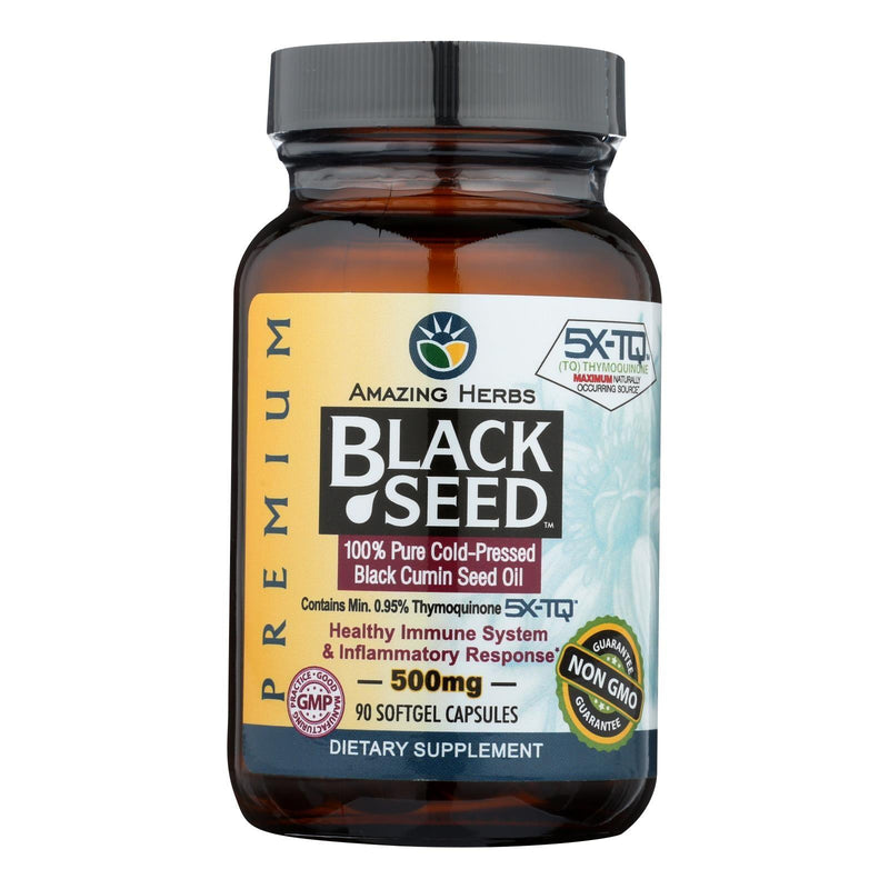 Amazing Herbs - Black Seed Black Cumin Seed Oil - 90 Softgels - Orca Market