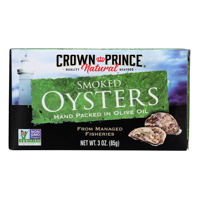 Crown Prince Oysters - Naturally Smoked In Pure Olive Oil - 3 Oz - Case Of 18 - Orca Market