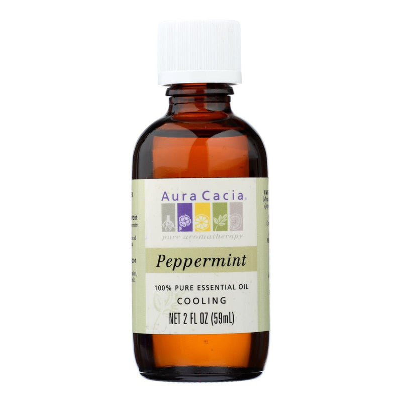 Aura Cacia - Peppermint Pure Essential Oil - 2 Fl Oz - Orca Market