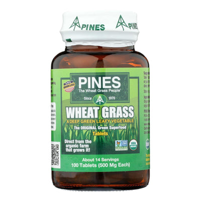 Pines International Organic Wheat Grass - 500 Mg - 100 Tablets - Orca Market