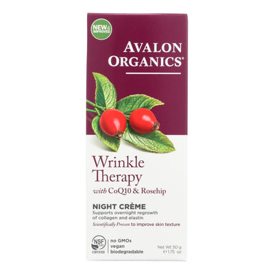 Avalon Organics Coq10 Wrinkle Defense Night Creme - 1.75 Fl Oz - Orca Market