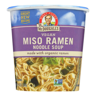 Dr. Mcdougall's Vegan Miso Ramen Soup Big Cup With Noodles - Case Of 6 - 1.9 Oz. - Orca Market