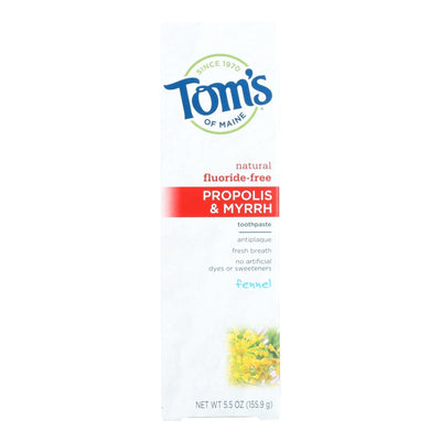 Tom's Of Maine Propolis And Myrrh Toothpaste Fennel - 5.5 Oz - Case Of 6 - Orca Market