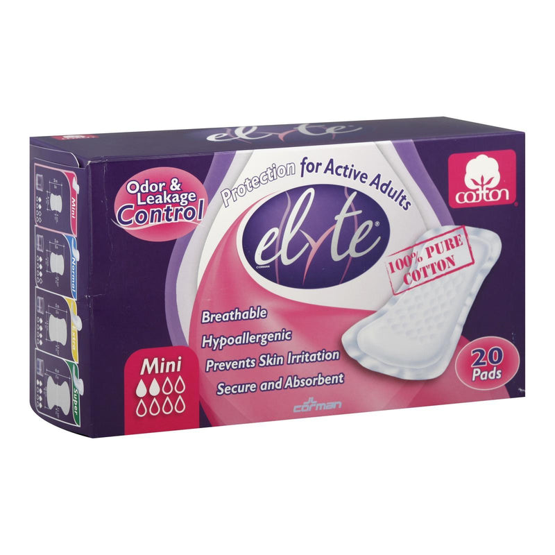 Elyte Light Cotton Incontinence Pads - Mini - 4 In X 8 In - 20 Pack - Orca Market