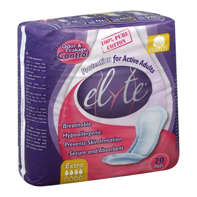 Elyte Light Cotton Incontinence Pads - Extra - 5 In X 13 In - 20 Pack - Orca Market