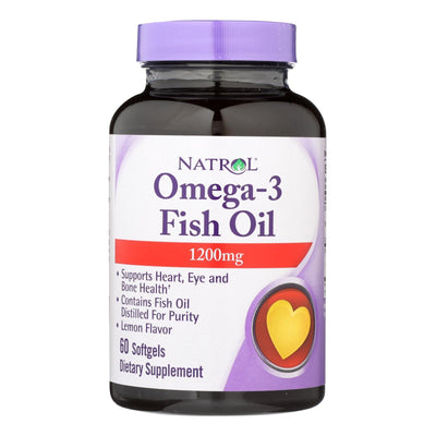 Natrol Omega-3 Fish Oil Lemon - 1200 Mg - 60 Softgels - Orca Market