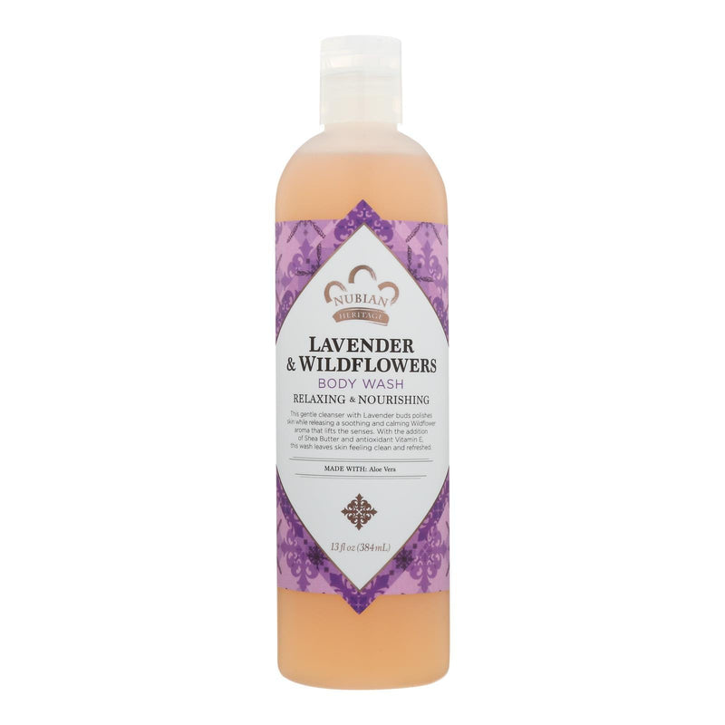 Nubian Heritage Body Wash With Shea Butter Lavender And Wildflowers - 13 Fl Oz - Orca Market