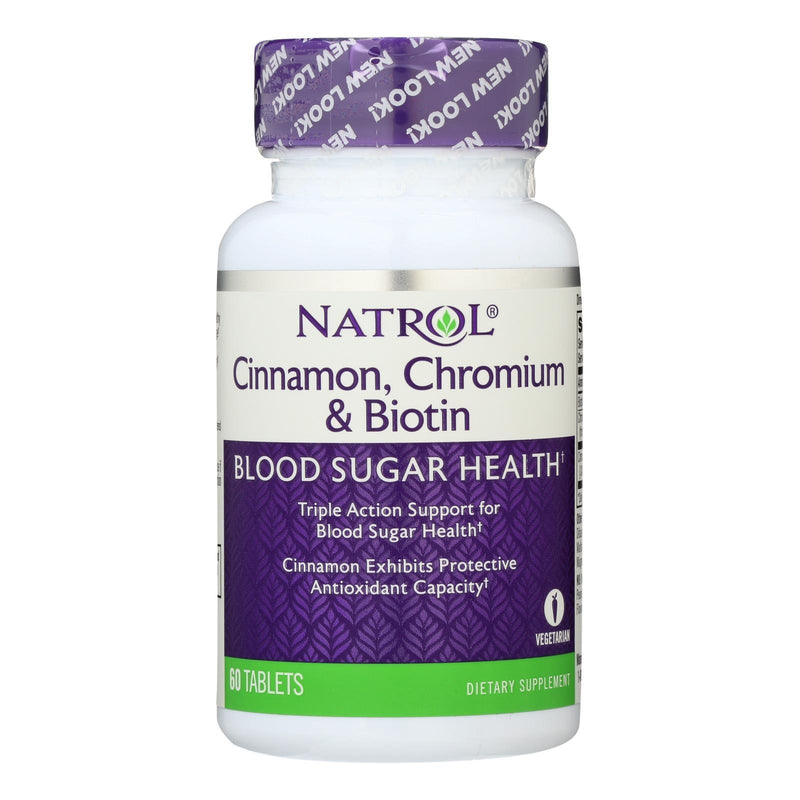 Natrol Cinnamon Biotin Chromium - 60 Tablets - Orca Market