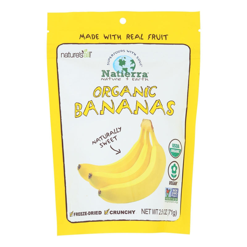 Natierra Organic Freeze Dried Raw - Banana - Case Of 12 - 2.5 Oz. - Orca Market