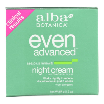 Alba Botanica - Natural Even Advanced Sea Plus Renewal Night Cream - 2 Oz - Orca Market