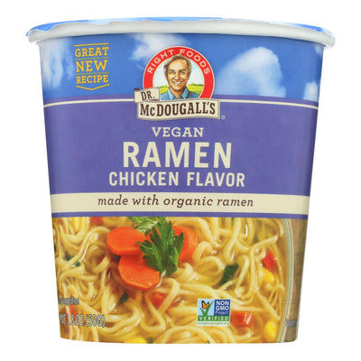 Dr. Mcdougall's Vegan Ramen Soup Big Cup With Noodles - Chicken - Case Of 6 - 1.8 Oz. - Orca Market