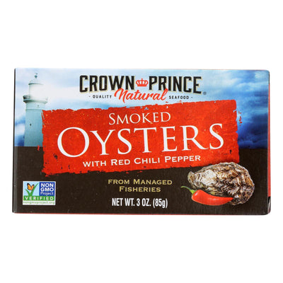 Crown Prince Oysters - Smoked With Red Chili Pepper - Case Of 18 - 3 Oz. - Orca Market