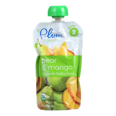 Plum Organics Baby Food - Organic - Pear And Mango - Stage 2 - 6 Months And Up - 3.5 .oz - Case Of 6 - Orca Market